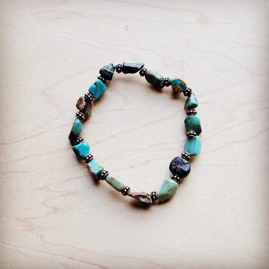 Genuine HuBei Natural Turq Beaded w/ Copper