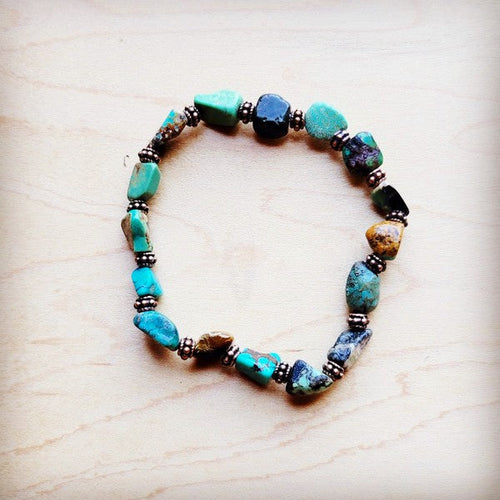 Genuine HuBei Natural Turq Beaded w/ Copper